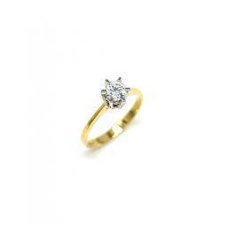 Gold ring solitaire 14Κ ΔΧ1023