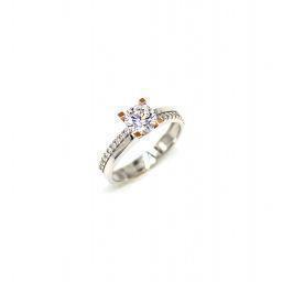 Gold ring solitaire14K ΔΧ1024