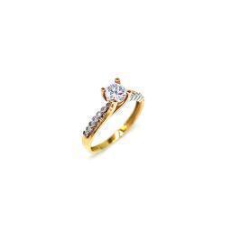 Gold ring solitaire14Κ ΔΧ1025
