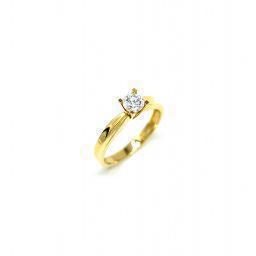 Gold ring solitaire 14Κ ΔΧ1026