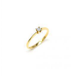 Δαχτυλίδι χρυσό μονόπετρο 14Κ ΔΧ1028