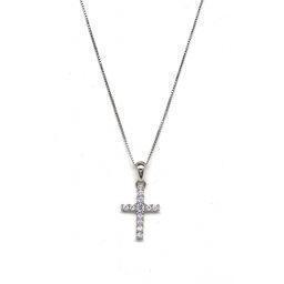 Silver necklace cross ΚΟ10130