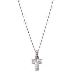 Silver necklace cross ΚΟ10140