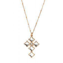 Silver necklace cross Exis ΚΟ10286