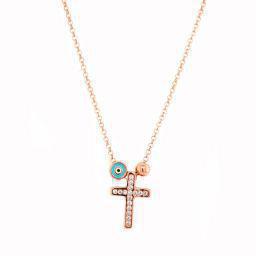 Silver necklace cross Gregio 500712