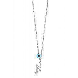 Silver necklace monogram Gregio 60654