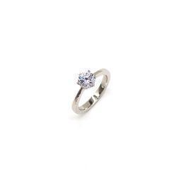 Solitaire silver ring 04-04-3729