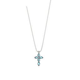 Silver cross necklace with chain Exis H56249AQS