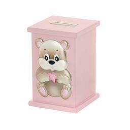 Wooden musical piggy bank teddy bear Prince Silvero MA/MB139-R