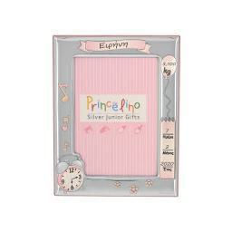 Set of 2 children's silver frames Prince Silvero for girl MA/S145-1R 9x13-13x18cm with birth data