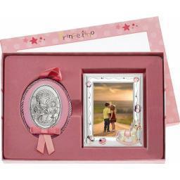 Baby set pink Prince Silvero MA/S140-3R with 9X13 carousel frame and swing picture