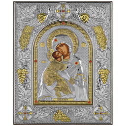Ασημένια εικόνα Prince Silvero 13,5X17,5 Παναγία Βλαδίμηρα ΜΑ/Ε3710-ΒX